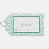 Het moderne Paisley Wedding Collectie - Groen Cadeaulabel (Achterkant Horizontaal)
