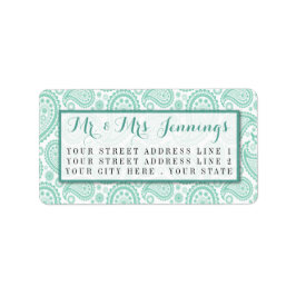 Het moderne Paisley Wedding Collectie - Groen Etiket