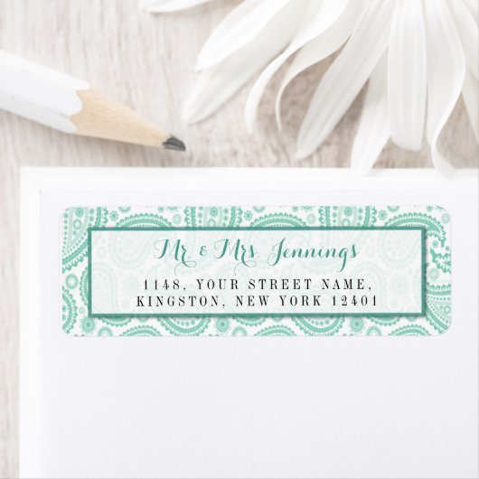 Het moderne Paisley Wedding Collectie - Groen Etiket (Insitu)