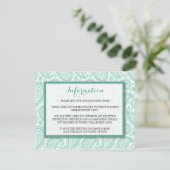 Het moderne Paisley Wedding Collectie - Groen Informatiekaartje (Staand voorkant)