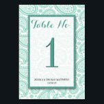 Het moderne Paisley Wedding Collectie - Groen Kaart<br><div class="desc">Eenvoudig maar elegant, het moderne paisley bruiloft collectie is een verbluffend ontwerp met een mooie paisleydruk in een zachte groene en witte kleur, die perfect is voor elke moderne huwelijksfeestdag. Deze tabelnummerkaarten kunnen voor je speciale gelegenheid worden gepersonaliseerd en maken de perfecte kaarten voor je bruiloft, vrijgezellenfeest, verlovingsfeest, verjaardagsfeest en...</div>