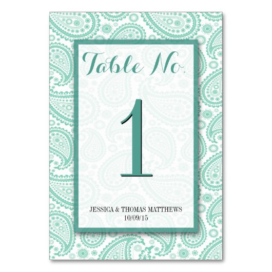 Het moderne Paisley Wedding Collectie - Groen Kaart (Voorkant)