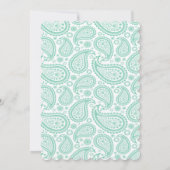 Het moderne Paisley Wedding Collectie - Groen Kaart (Achterkant)