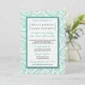 Het moderne Paisley Wedding Collectie - Groen Kaart (Staand voorkant)
