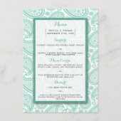 Het moderne Paisley Wedding Collectie - Groen Menu (Voorkant)