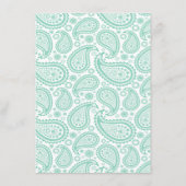 Het moderne Paisley Wedding Collectie - Groen Menu (Achterkant)