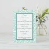 Het moderne Paisley Wedding Collectie - Groen Menu (Staand voorkant)