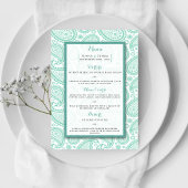 Het moderne Paisley Wedding Collectie - Groen Menu