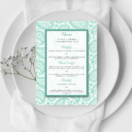 Het moderne Paisley Wedding Collectie - Groen Menu