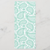 Het moderne Paisley Wedding Collectie - Groen Menu (Achterkant)