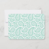 Het moderne Paisley Wedding Collectie - Groen RSVP Kaartje (Achterkant)