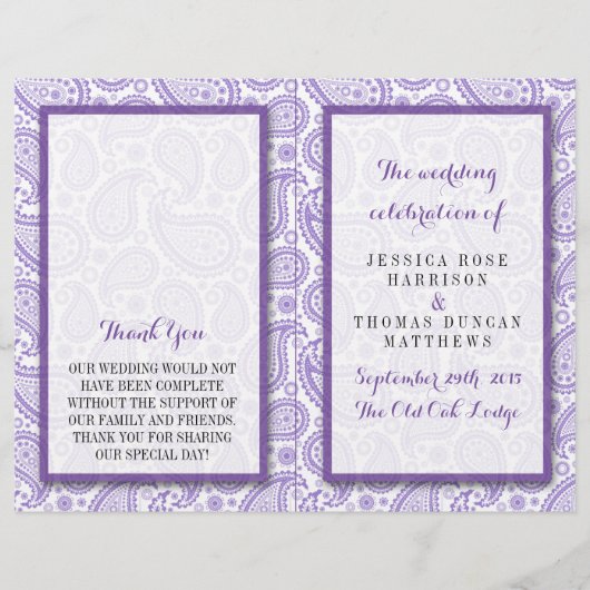 Het moderne Paisley Wedding Collectie - Paars (Voorkant)