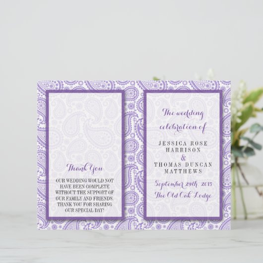 Het moderne Paisley Wedding Collectie - Paars (Staand voorkant)