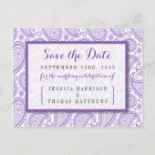 Het moderne Paisley Wedding Collectie - Paars Aankondigingskaart (Voorkant)