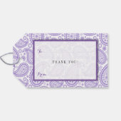 Het moderne Paisley Wedding Collectie - Paars Cadeaulabel (Achterkant Horizontaal)