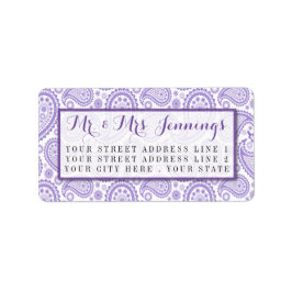 Het moderne Paisley Wedding Collectie - Paars Etiket