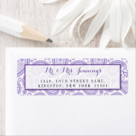 Het moderne Paisley Wedding Collectie - Paars Etiket