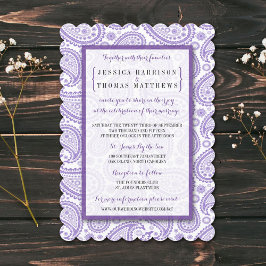 Het moderne Paisley Wedding Collectie - Paars Kaart