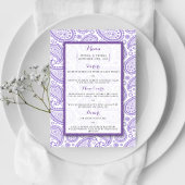 Het moderne Paisley Wedding Collectie - Paars Menu