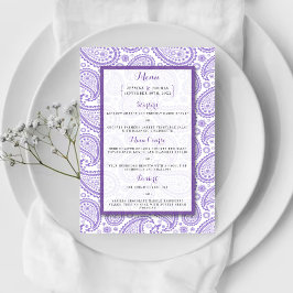 Het moderne Paisley Wedding Collectie - Paars Menu