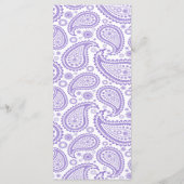 Het moderne Paisley Wedding Collectie - Paars Menu (Achterkant)
