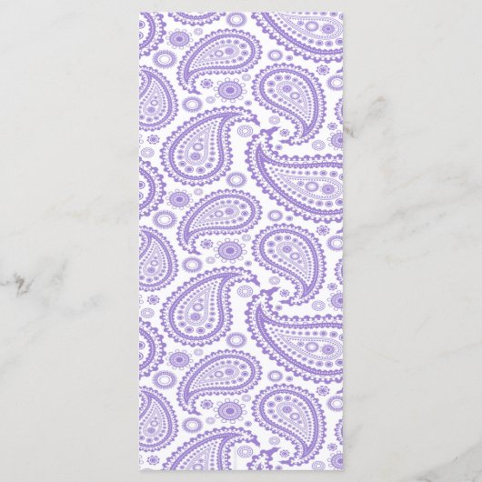 Het moderne Paisley Wedding Collectie - Paars Menu (Achterkant)