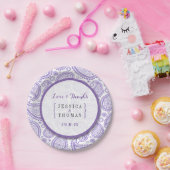 Het moderne Paisley Wedding Collectie - Paars Papieren Bordje (Feest)
