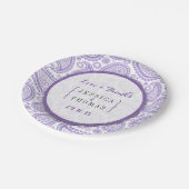 Het moderne Paisley Wedding Collectie - Paars Papieren Bordje (Gekanteld)