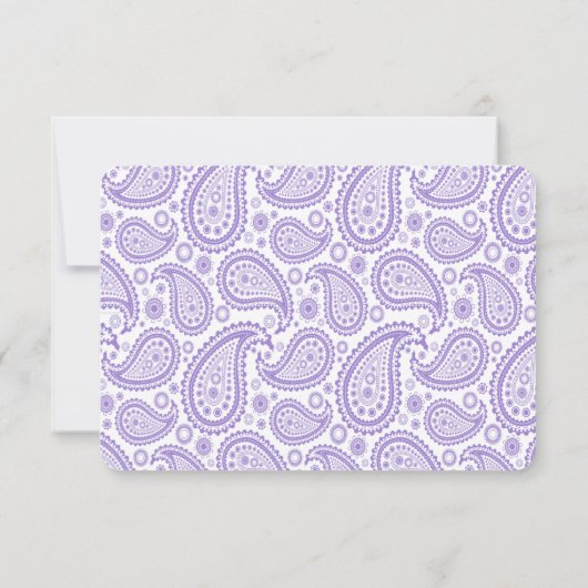 Het moderne Paisley Wedding Collectie - Paars RSVP Kaartje (Achterkant)