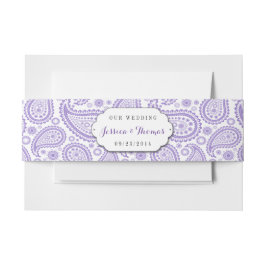 Het moderne Paisley Wedding Collectie - Paars Uitnodigingen Wikkel