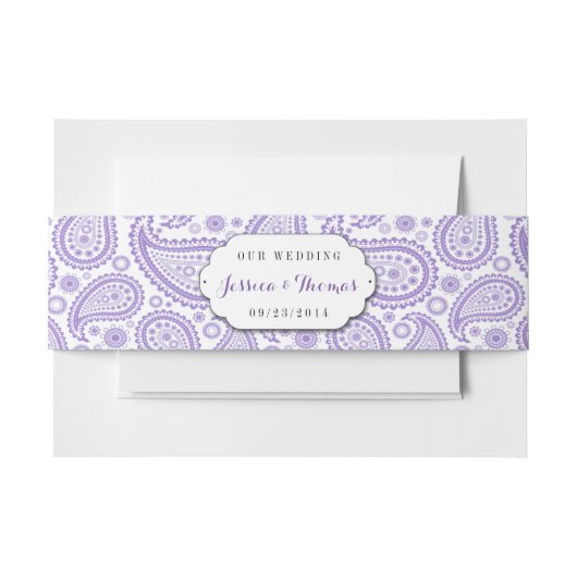 Het moderne Paisley Wedding Collectie - Paars Uitnodigingen Wikkel (Voorkant Voorbeeld)