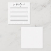 Het moderne Persoonlijke Bericht van de Naam van d Notitiekaartje (Voorkant / Achterkant)