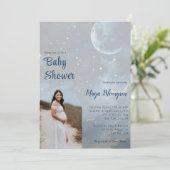 Het moderne Photo Arch Celestial Baby shower Kaart (Staand voorkant)
