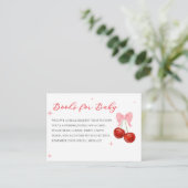 Het moderne Pink Cherry Baby shower Informatiekaartje (Staand voorkant)