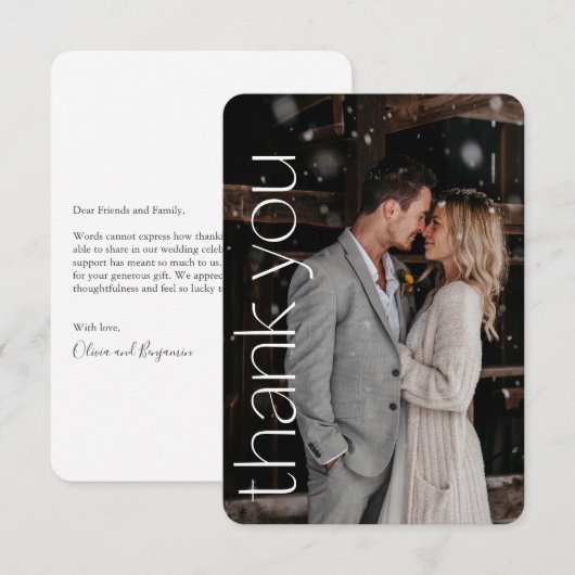 Het moderne Portret van het Berichten van de Bouw  Bedankkaart (Voorkant / Achterkant)