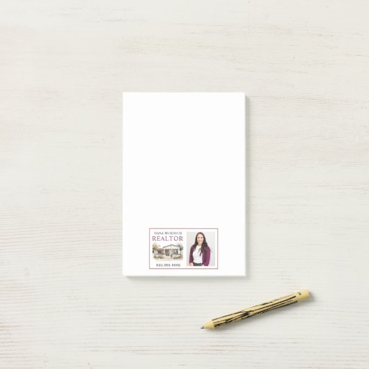 Het moderne Realtor Waterverf House Post-it® Notes (Op bureau)