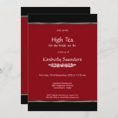 Het moderne Red High Tea Vrijgezellenfeest Kaart (Voorkant / Achterkant)