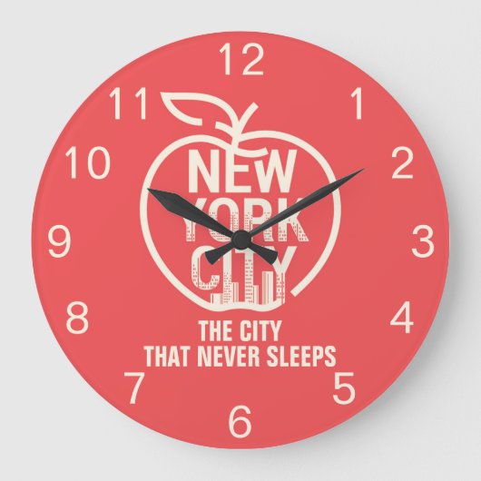 Het moderne Red New York City Big Apple Grote Klok (Voorkant)