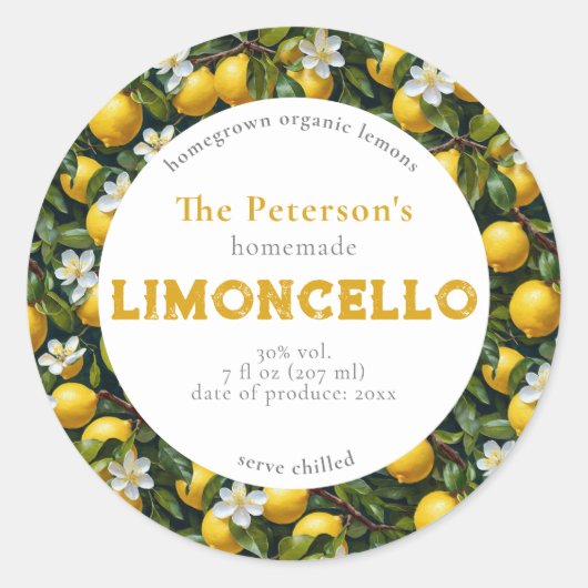Het moderne Retro Limoncello Drink Label (Voorkant)