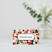 Het moderne rode en zwarte Stippen Visitekaartje (Staand voorkant)