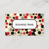 Het moderne rode en zwarte Stippen Visitekaartje (Voorkant)