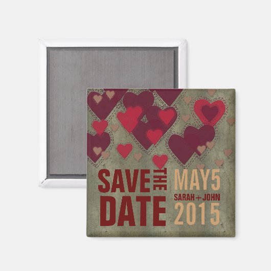 Het moderne Rode Hart van Lovers sparen de Magnet  (Voorkant / Achterkant)