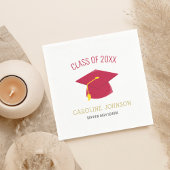 Het moderne rode Pet & Tassel Afstuderen Servet