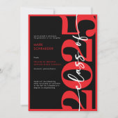 Het moderne rode typografie Afstuderen Kaart (Voorkant)