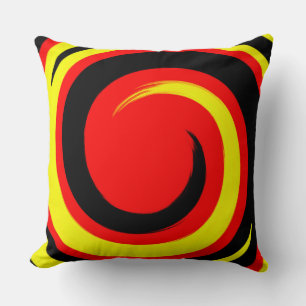 Het moderne Rode Zwarte Gele Abstracte Art. van de Kussen