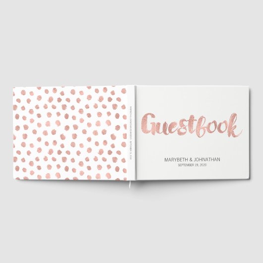 Het moderne Roos Gold Love Wedding Guest Book Gastenboek (Volledig)