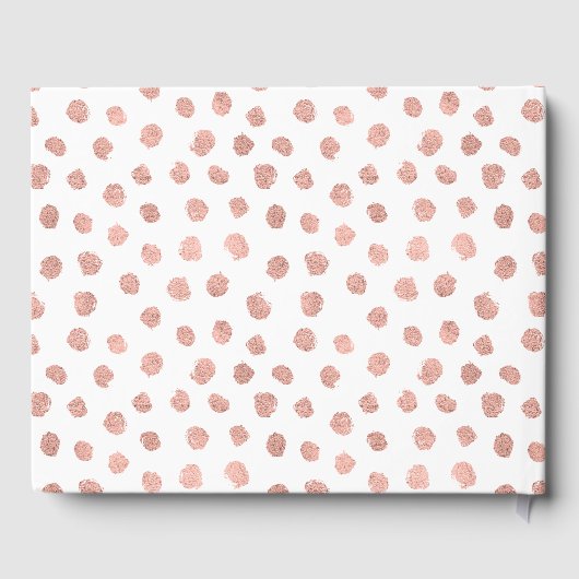 Het moderne Roos Gold Love Wedding Guest Book Gastenboek (Achterkant)