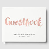 Het moderne Roos Gold Love Wedding Guest Book Gastenboek (Voorkant)