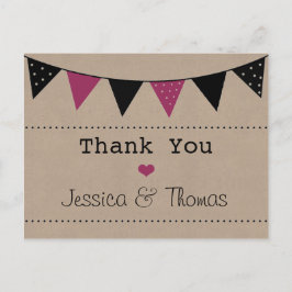Het moderne roze Collectie van het Bunting Wedding Briefkaart