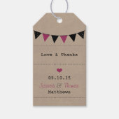 Het moderne roze Collectie van het Bunting Wedding Cadeaulabel